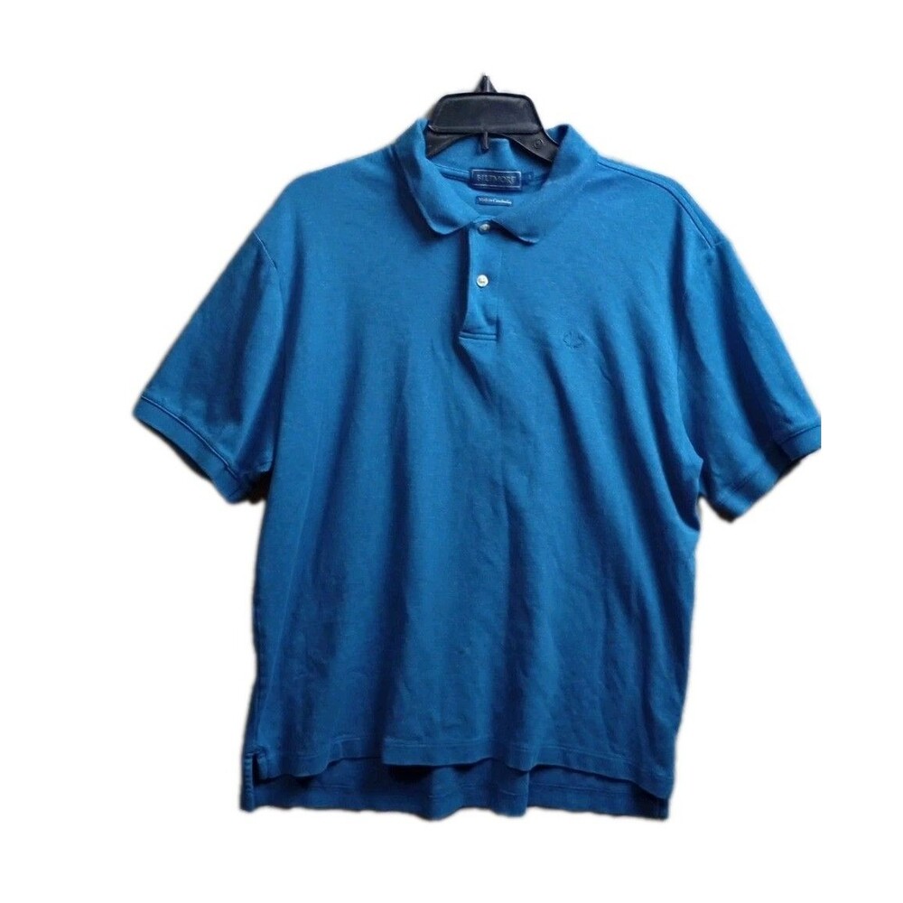 Biltmore Polo Shirt Mens Size L Blue Short Sleeves Collared Casual Cotton Preppy